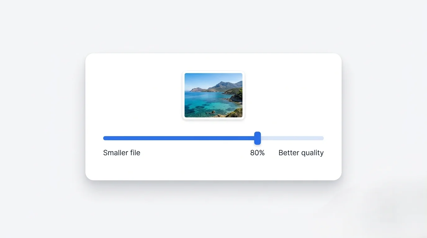 Quality slider to compress image to 50KB with best quality