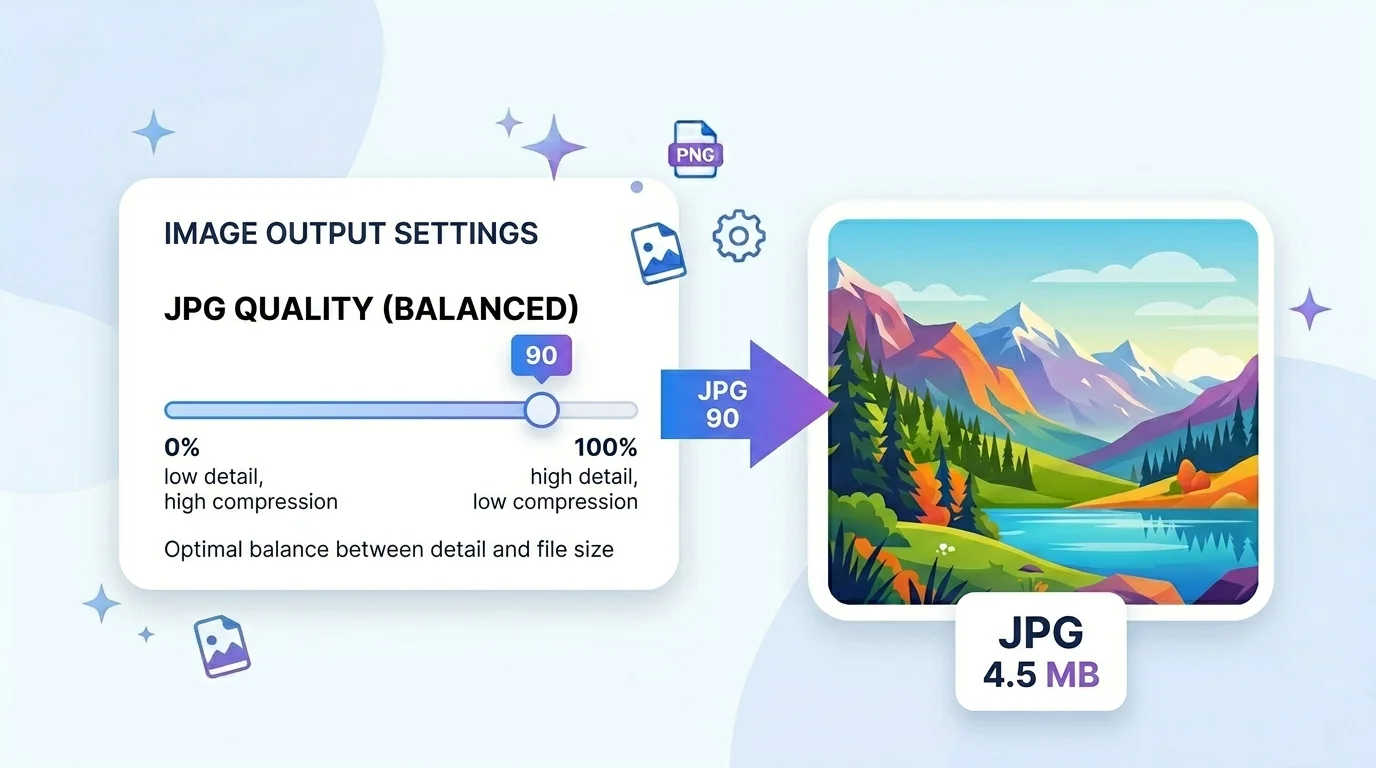 JPG quality slider in the ARW to JPG converter