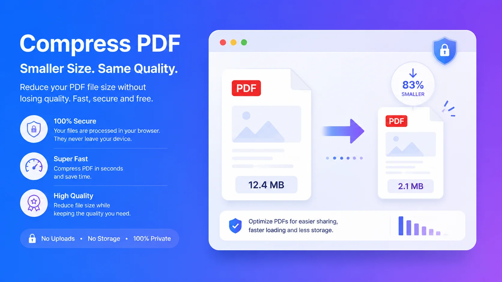 Compress PDF without uploading in your browser