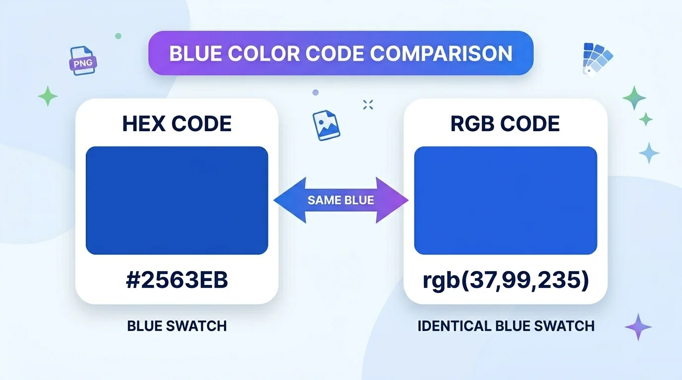 HEX vs RGB color codes from the image color picker