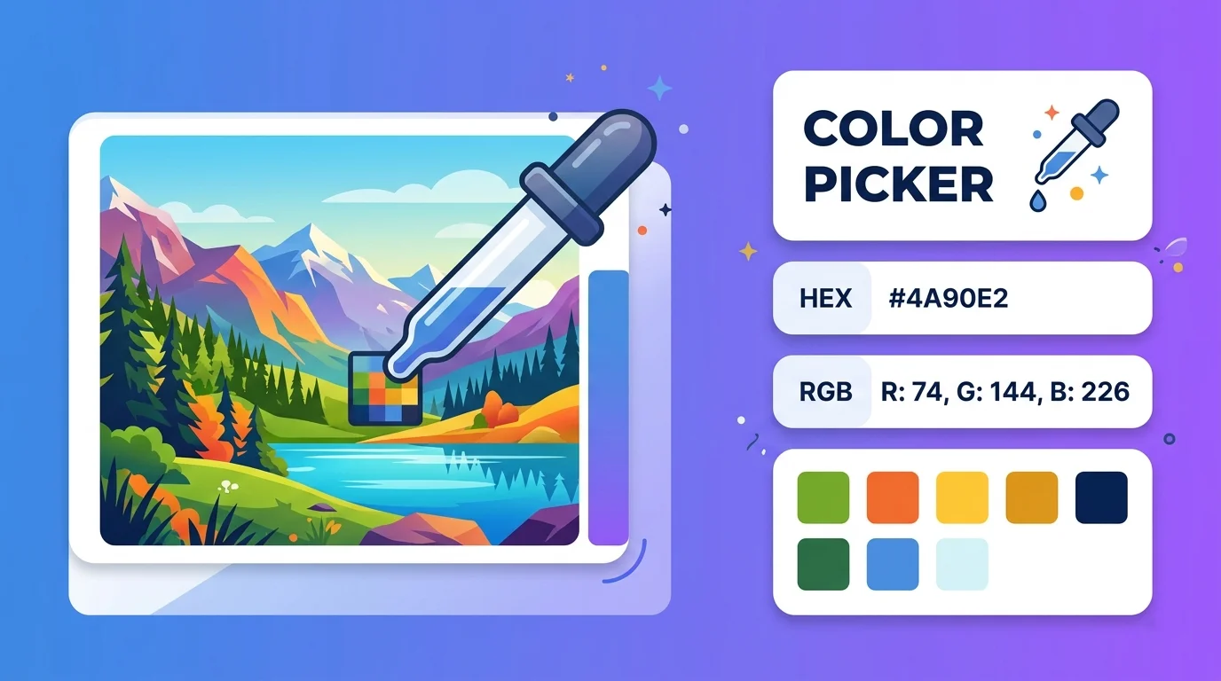 Image color picker showing HEX and RGB from a photo