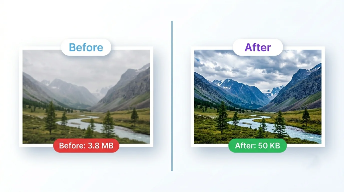Before and after enhancing image quality online