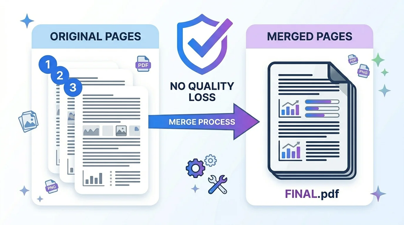 Merge PDF files in order with no quality loss
