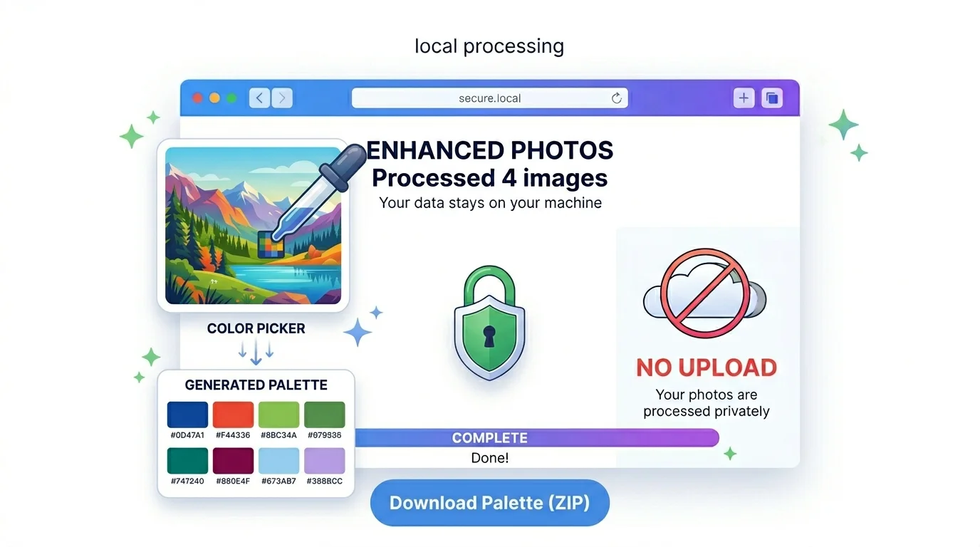Private in-browser image color picker with no upload