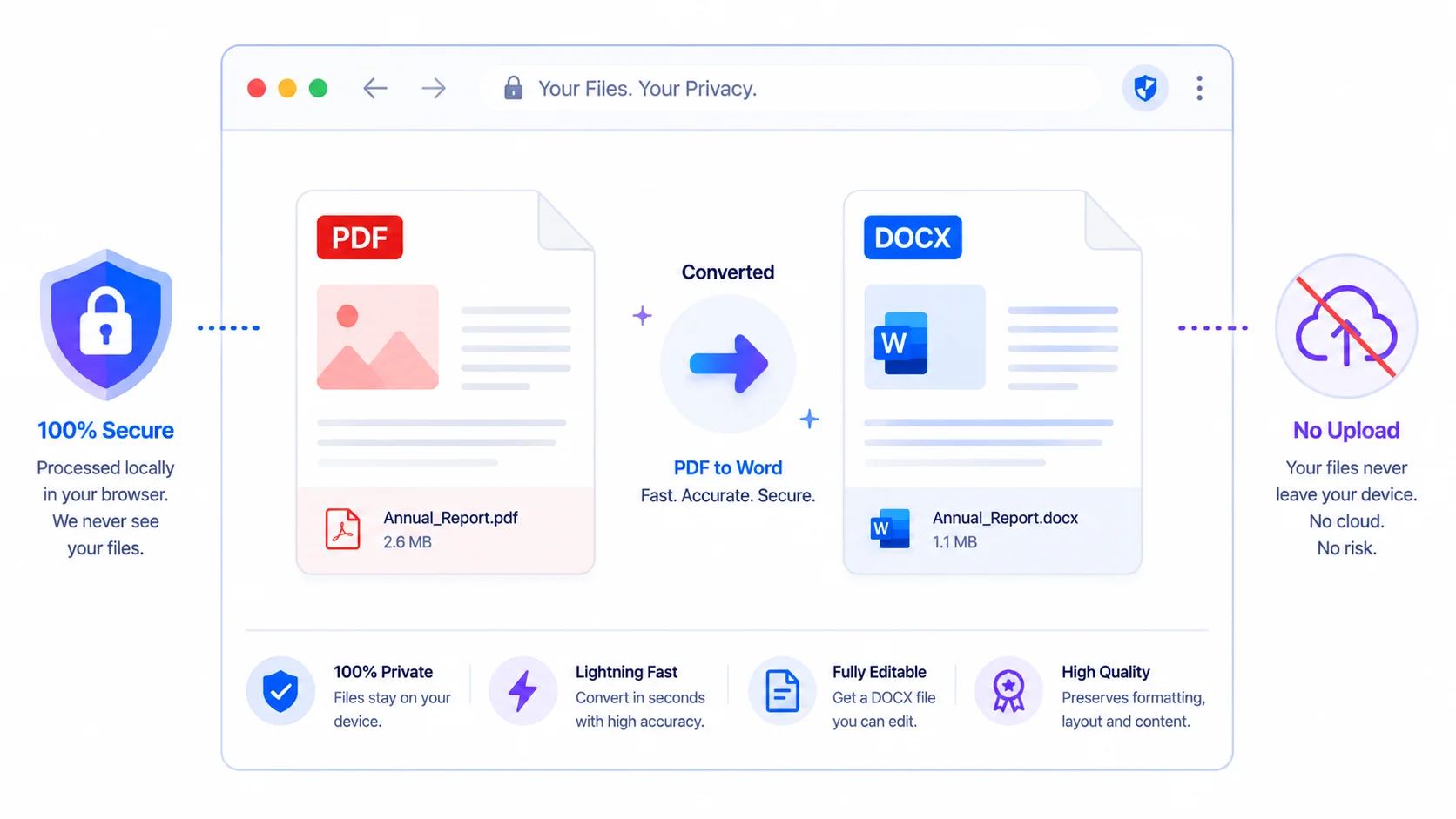 Private PDF to Word converter that works without uploading
