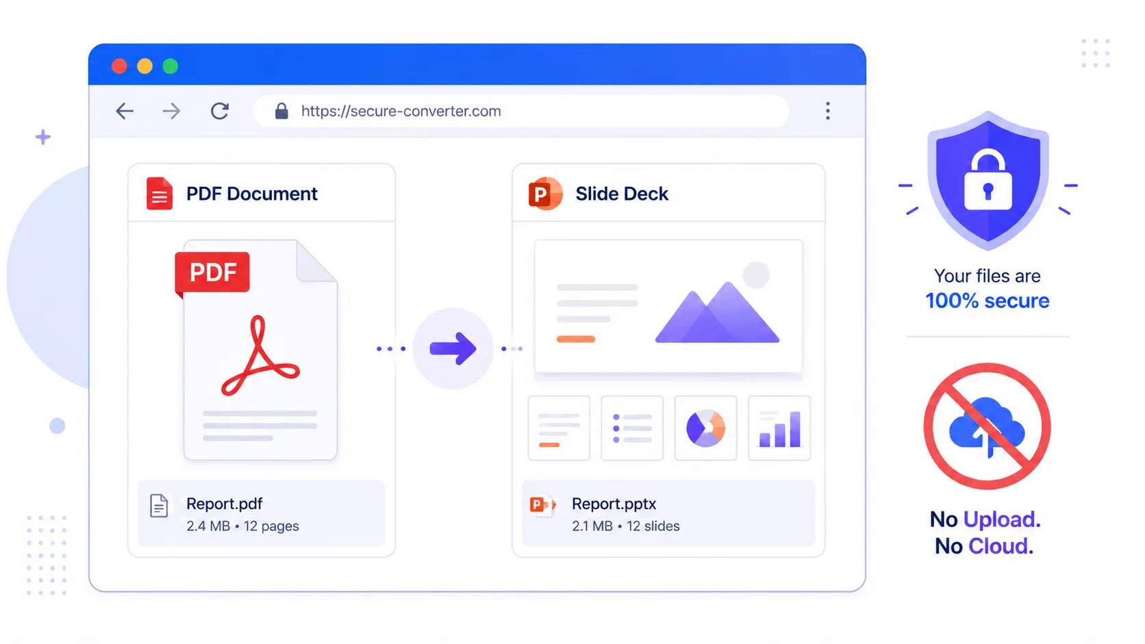 Private PDF to PowerPoint converter that works without uploading