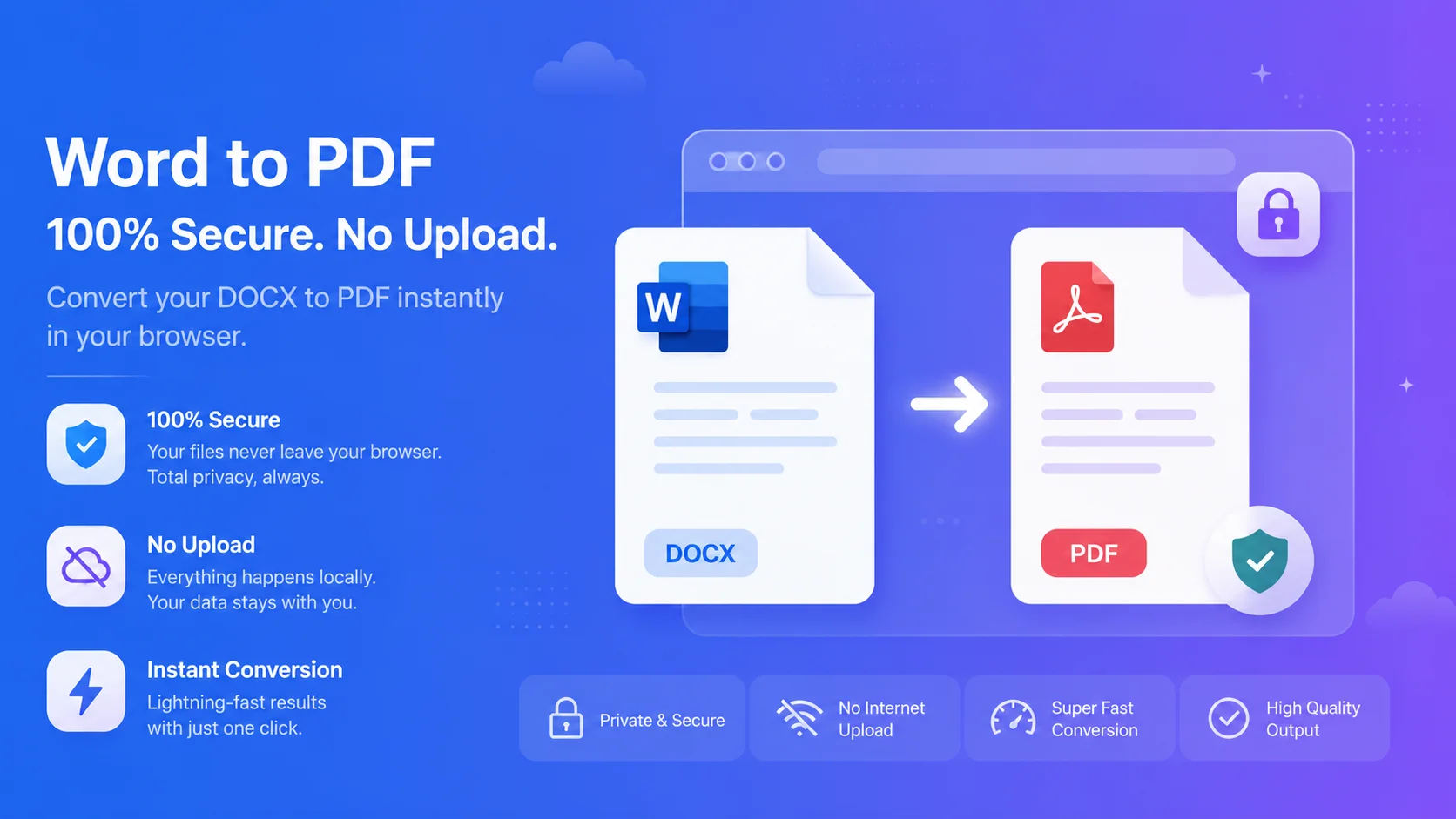 Convert Word to PDF without uploading in your browser